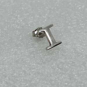 Vintage 925 Sterling Silver Letter i Stud Earring w Butterfly Backing